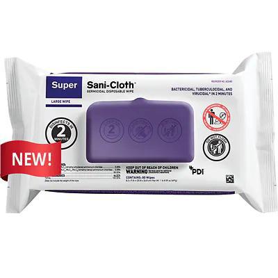 Super Sani-Cloth Wipes - Purple Soft Pack 80/Pack